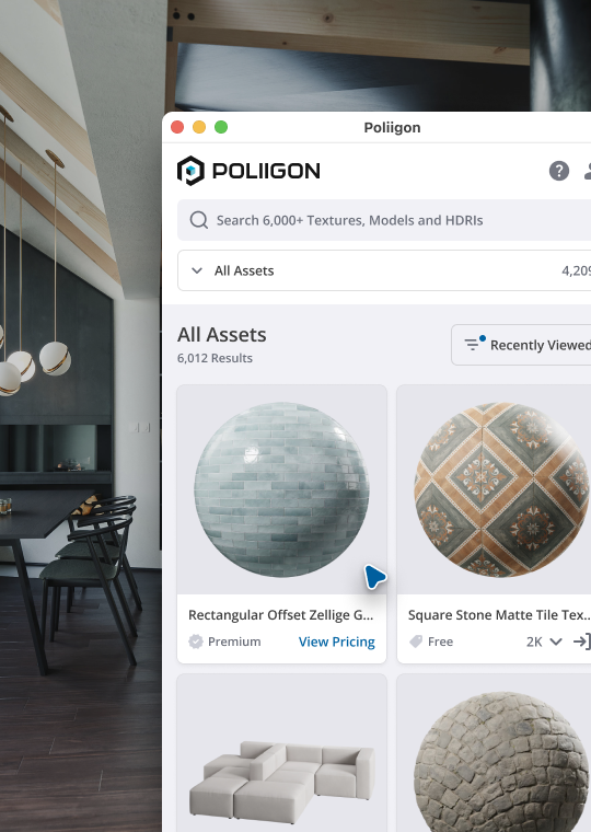 Poliigon SketchUp 扩展程序界面截图